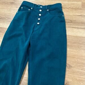 Vintage 90s Teal High Rise Button Fly Mom Jeans Boom Boom Women’s 28x29 -